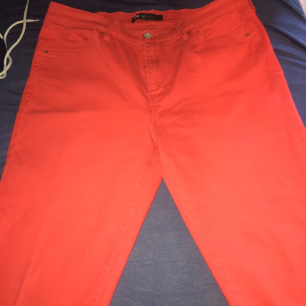 Red Levi jeans